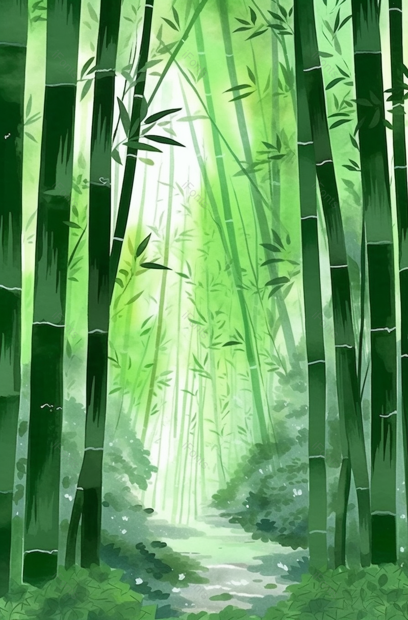 中国风绿色竹林插画背景,插画/手绘图,插画/手绘图库,插画/手绘图下载,插画/手绘